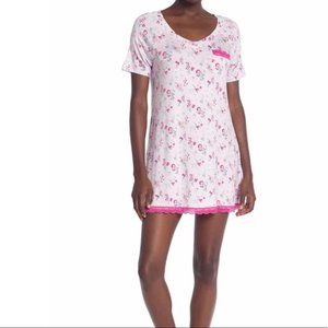 Flowered Nightshirt with Lace